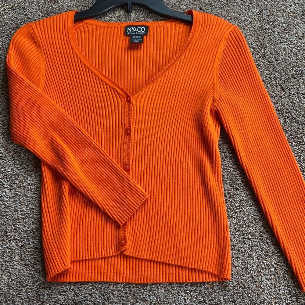 Cropped sleeve cardigan